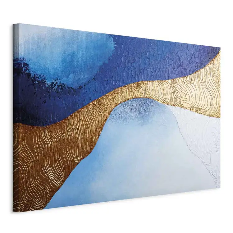 Estuário Dourado Largo - abstração moderna em azul