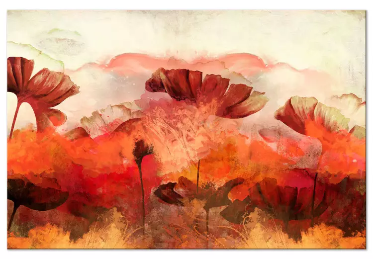 Flores Ardentes (1 peça) Largo - paisagem em cores quentes