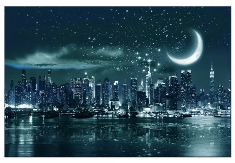 Lua sobre Manhattan (1 peça) Largo - Nova York após escurecer