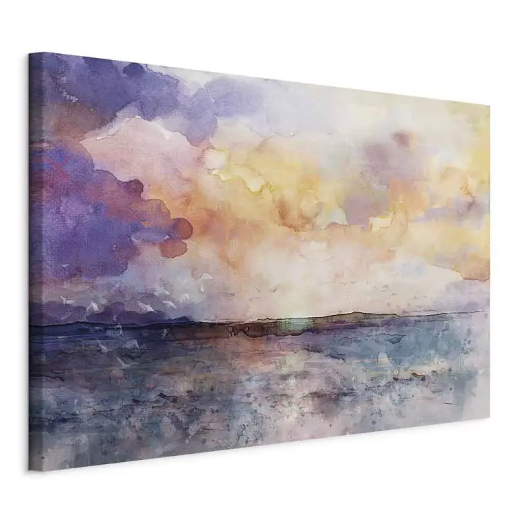Nuvens Pastel Largo - paisagem aquarela colorida