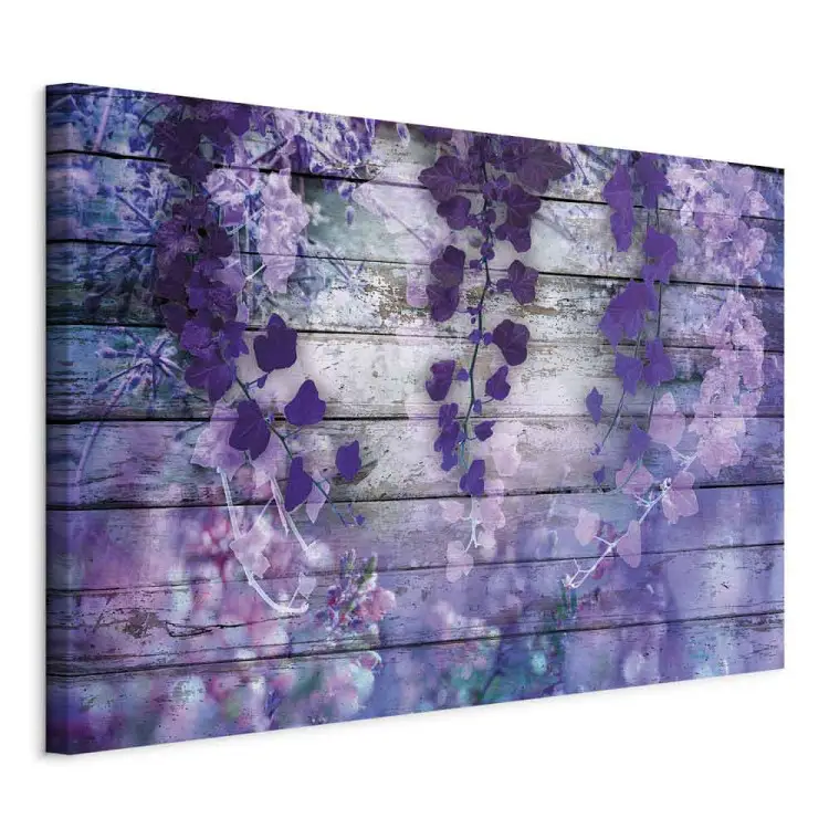 Encanto de Lavanda Largo - flores roxas e tábuas ao fundo