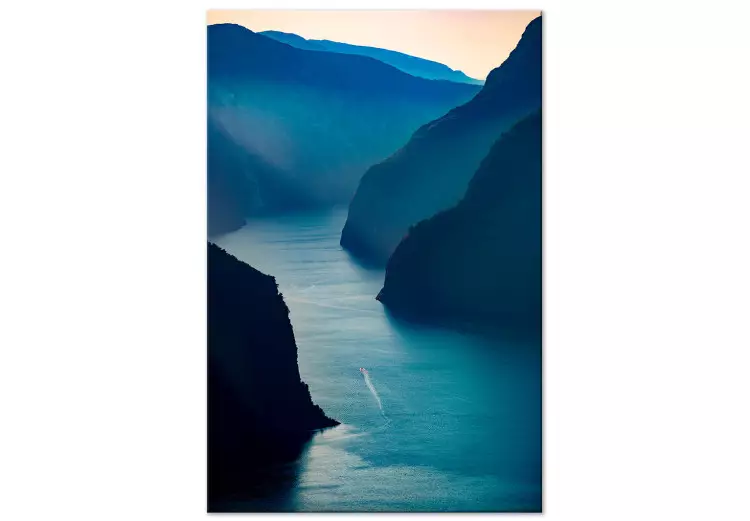 Aurlandsfjord (1 peça) Vertical - paisagem azul entre montanhas