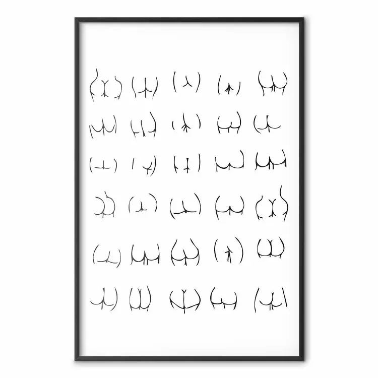 Formas Femininas - composição de nádegas em um fundo branco contrastante