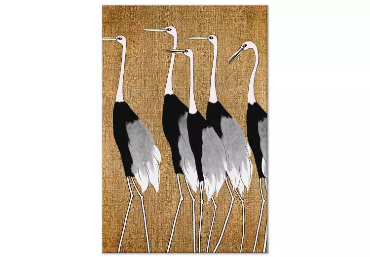 Grous Asiáticos (1 peça) Vertical - pássaros em estilo japonês