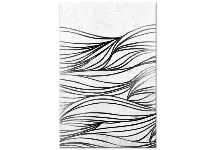 Desenhos na Água (1 peça) Vertical - abstração em preto e branco
