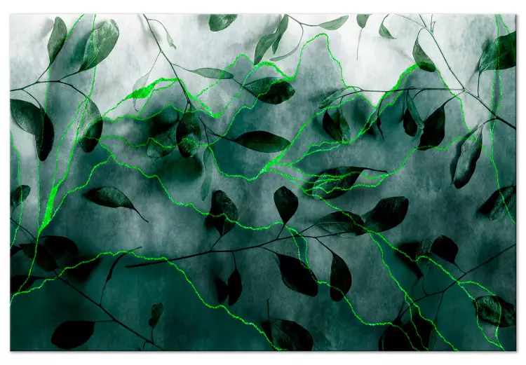 Imerso no Verde (1 peça) Largo - folhas no meio da selva