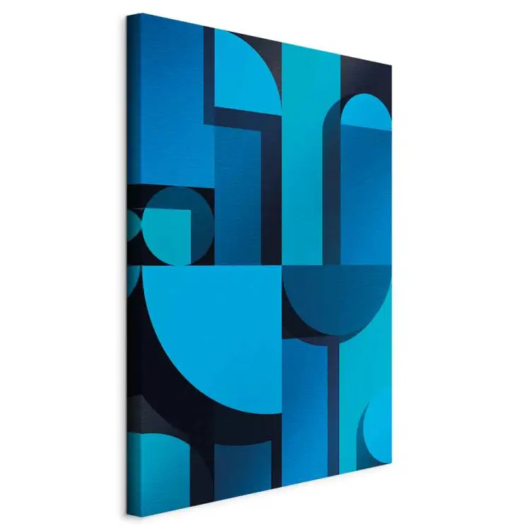 Geometria da Arte Vertical - abstração art déco azul