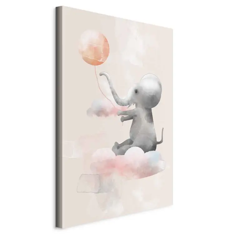 Elefante Feliz e Nuvens Vertical - composição para crianças
