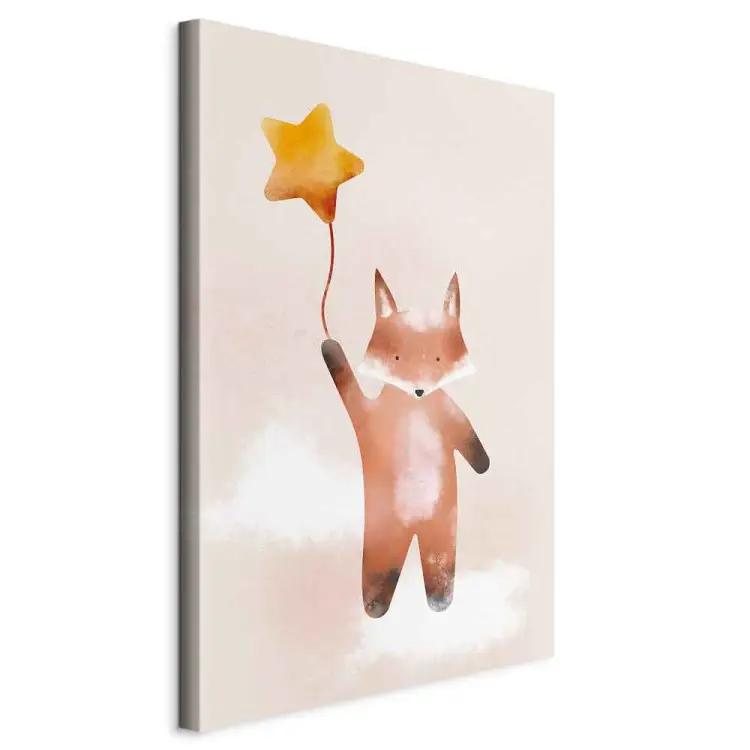 Raposa e Estrela Vertical - ilustração colorida para crianças