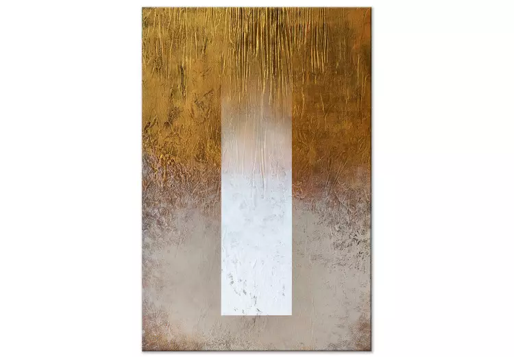Abstração de Espectro (1 peça) - faixa branca desaparecendo e fundo dourado-cinza
