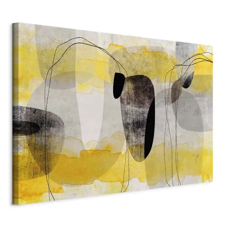 Abstração - composição geométrica em amarelo e preto