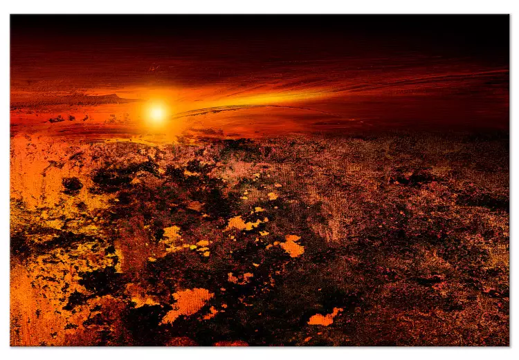 Paisagem (1 peça) - vista do pôr do sol e céu vermelho-sangue