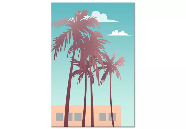 Palmeiras de Miami (1 peça) - paisagem com vista para o céu brilhante e nuvens