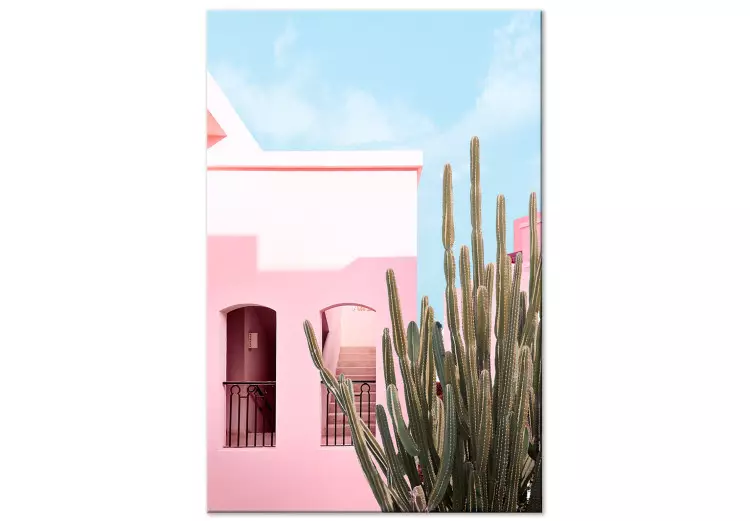Cacto de Miami (1 peça) - arquitetura rosa em uma paisagem de férias