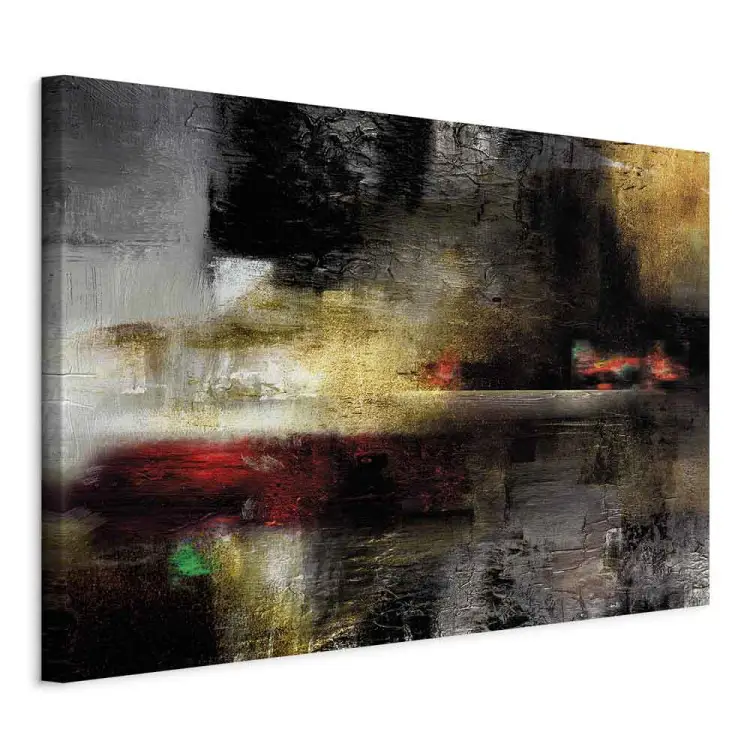 Paisagem Abstrata - Horizonte Dourado com Toque de Púrpura