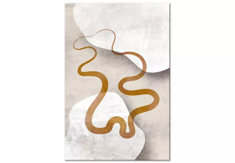 Fita Laranja (1 peça) - abstração em duas ondas marrons