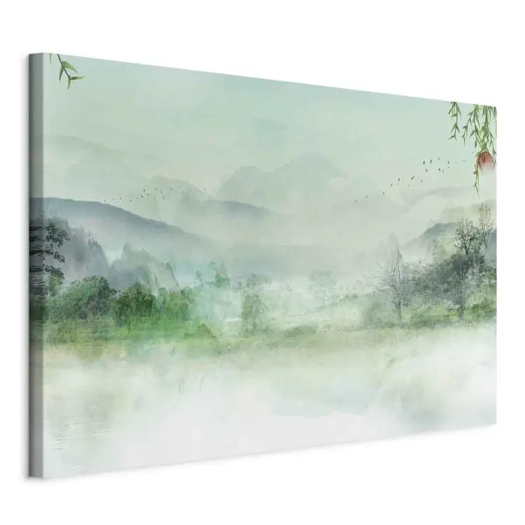 Paisagem Nebulosa - paisagem verde com vista para floresta e montanhas