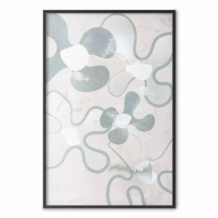 Margaridas azuis - formas abstractas que sugerem flores