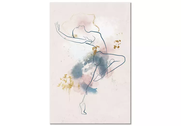 Bela Bailarina (1 peça) - arte linear em aquarela de uma mulher dançando