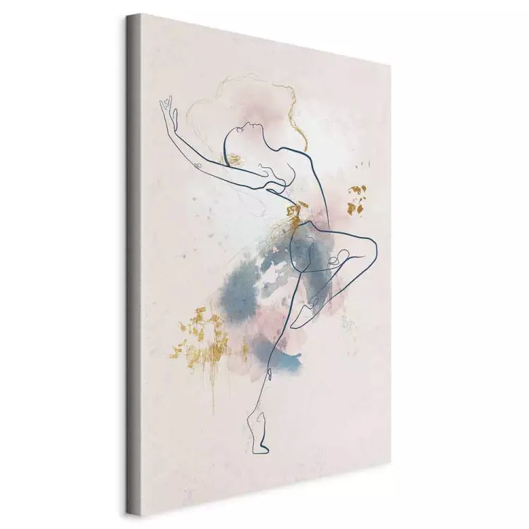 Bela Bailarina (1 peça) - arte linear em aquarela de uma mulher dançando