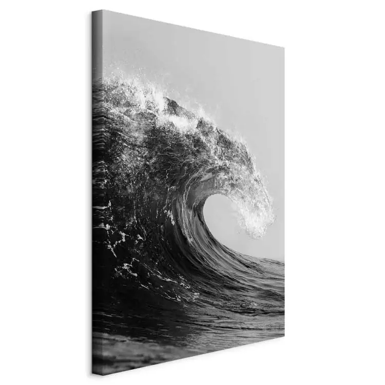 Mar em Preto e Branco - paisagem marinha única com uma onda