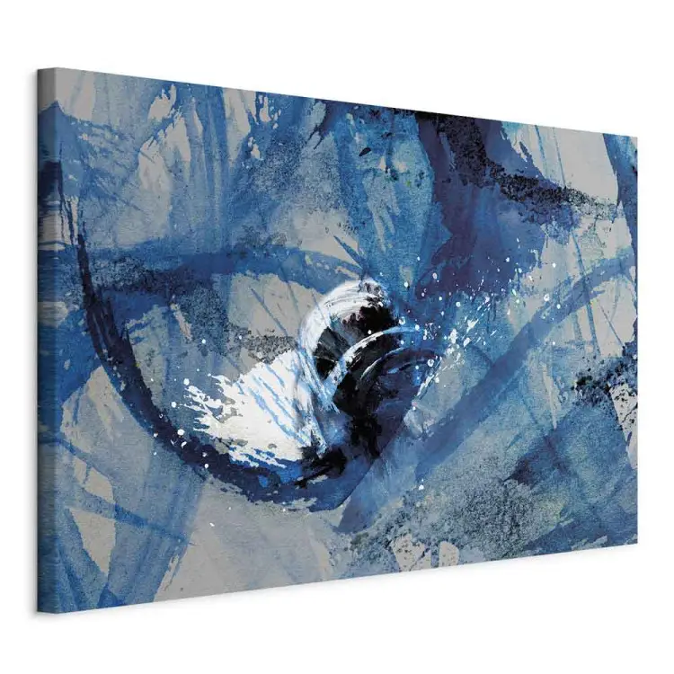 Dinâmica azul - composição abstrata de manchas de tinta