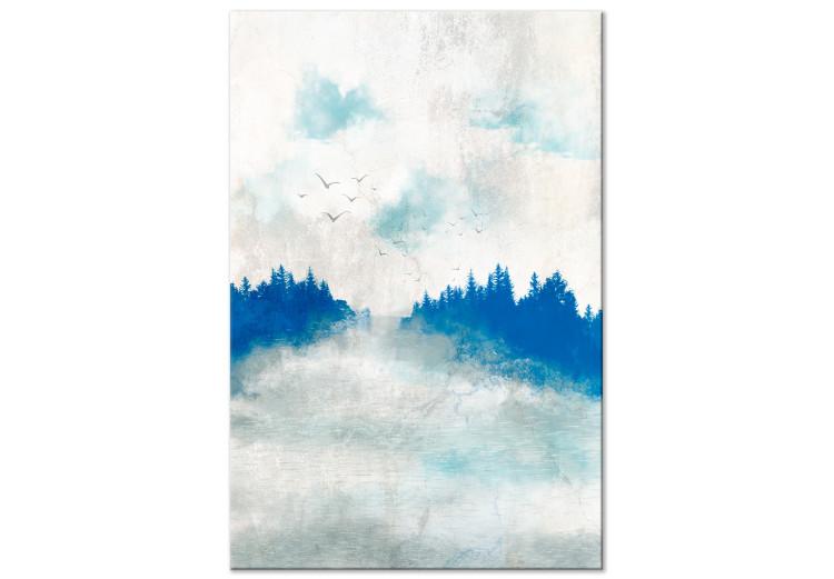 Quadro em tela Blue Forest - Painted Hazy Landscape in Blue Tones