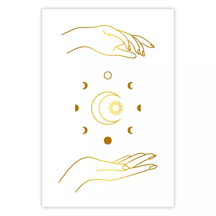 Símbolos mágicos - todas as fases da lua e mãos douradas