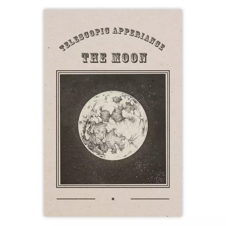 Vista da lua - ilustração estilizada a partir de uma gravura de um álbum antigo