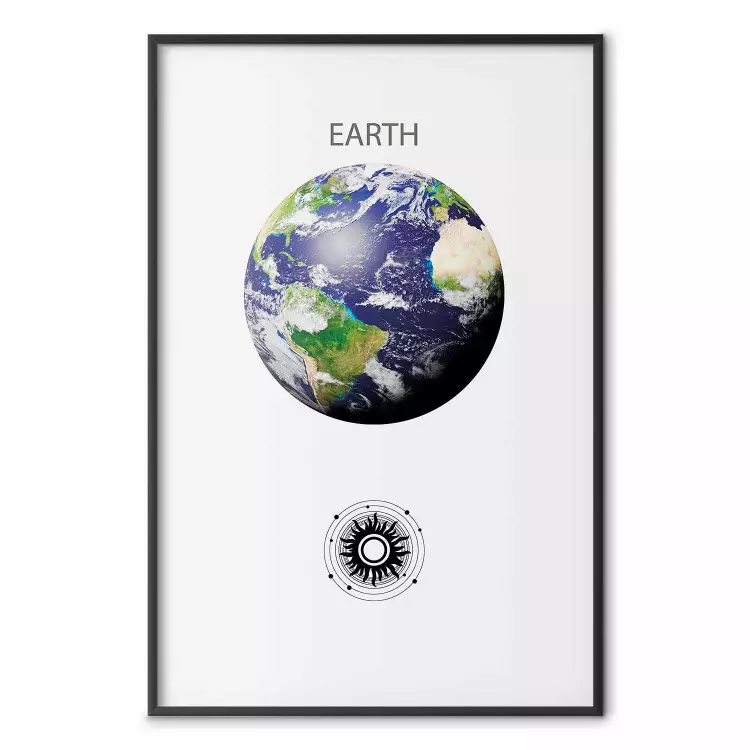 Planeta verde II - Terra, composição abstrata com sistema solar