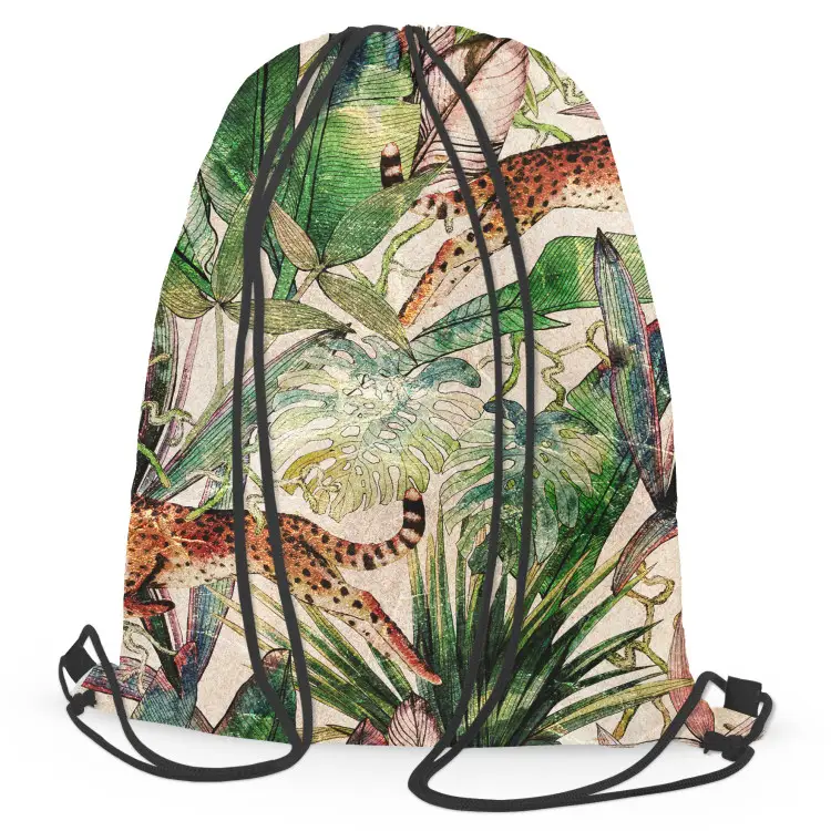 Pergaminho da savana - flora tropical e chitas sobre um fundo bege