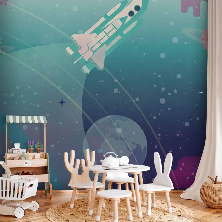 Aventura espacial - ilustração de um foguetão interplanetário