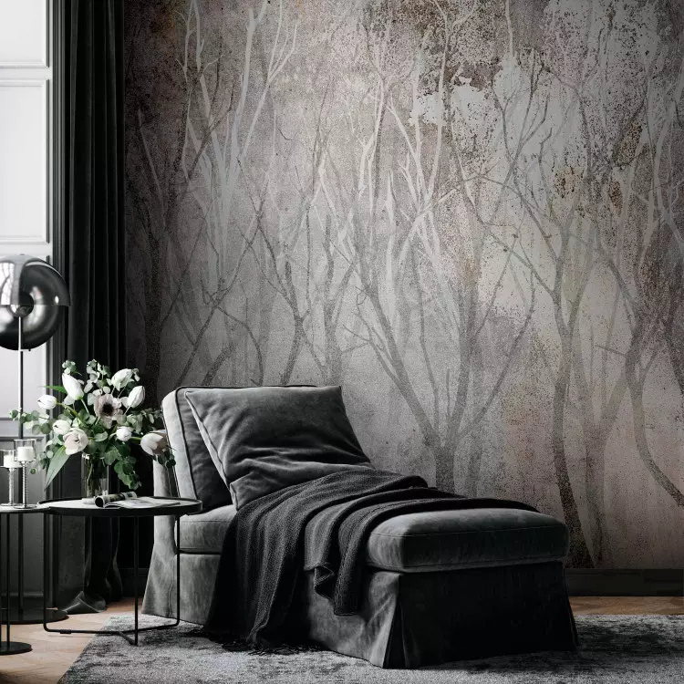 Fundo bonito com árvores - parede natural com motivos florestais