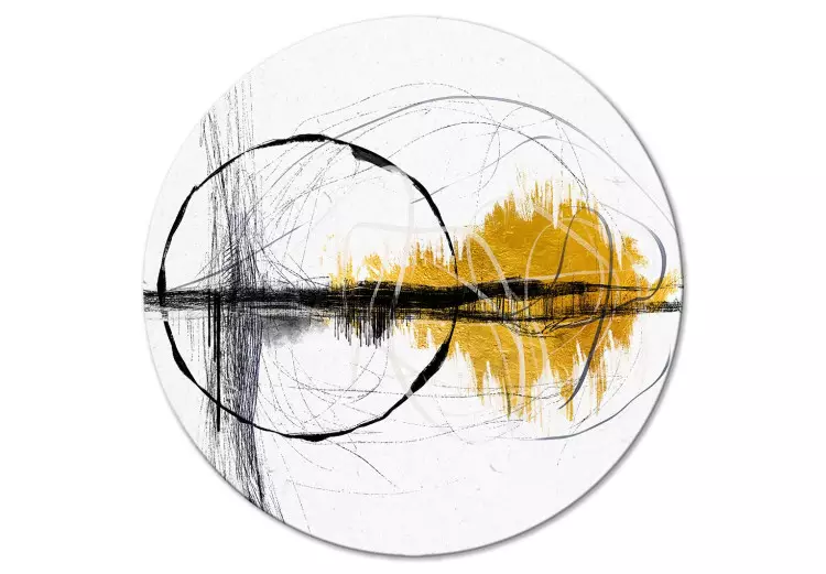 Oriente dourado - abstração artística com uma linha irregular