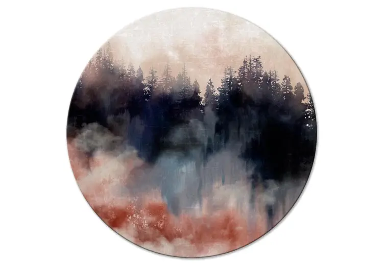 Paisagem a aguarela - vista abstrata de uma floresta pintada
