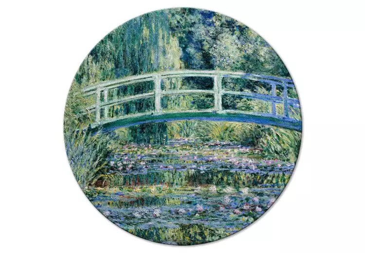 Ponte japonesa de Claude Monet em Giverny - paisagem primaveril de floresta com rio