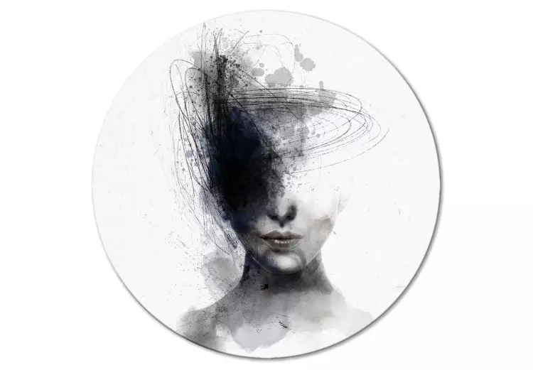 Half face - retrato abstrato a preto e branco de uma mulher