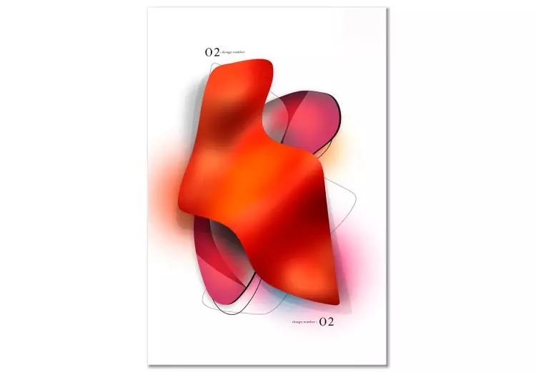 Abstração Neon (1 peça) - formas em tons de vermelho