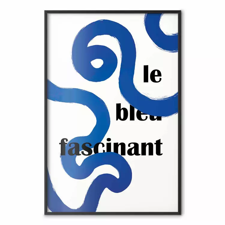 Azul fascinante - linhas abstractas entrelaçadas com uma legenda