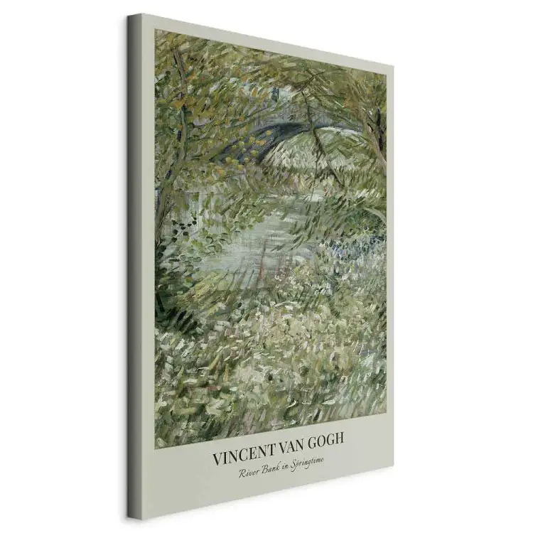 Margem do rio na primavera - reprodução de Van Gogh em tons de verde