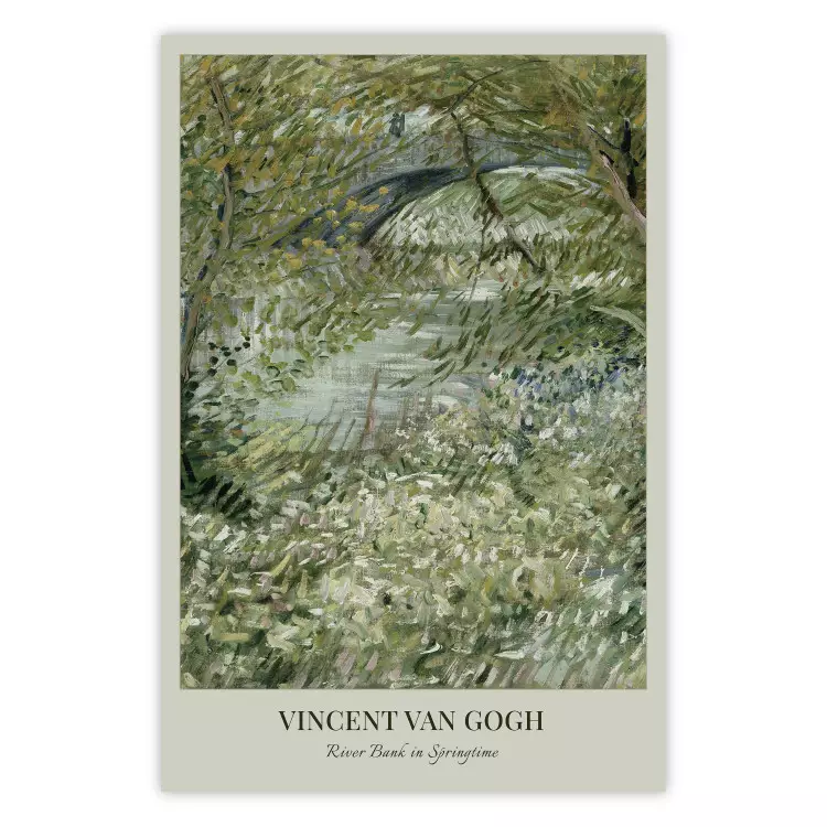 Reprodução de Van Gogh - margem do rio na primavera em tons de verde