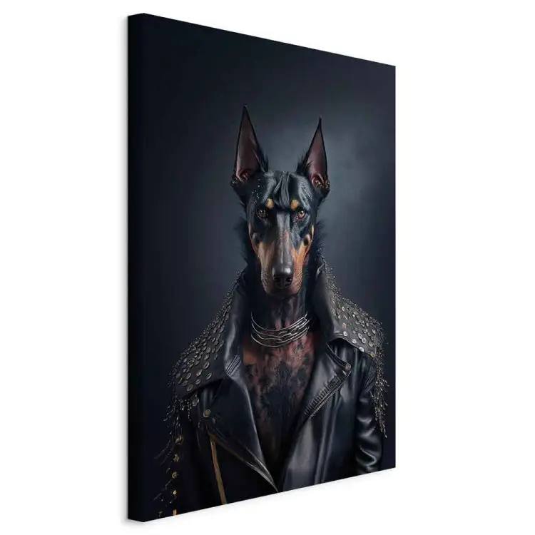 AI cão doberman - retrato de fantasia de animal de estimação - vertical