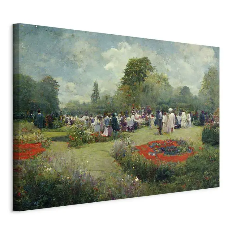 Encontro no jardim - uma paisagem gerada por IA ao estilo de Monet