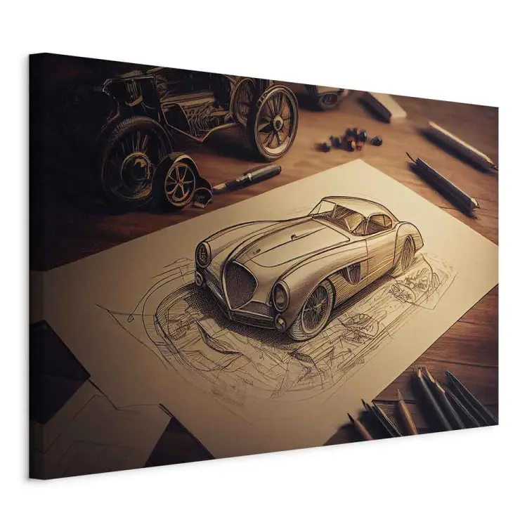 Esboço de carro - desenho de um carro antigo gerado por IA