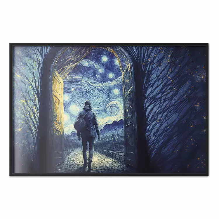 Porta para o mundo noturno - abstração inspirada na obra de van Gogh