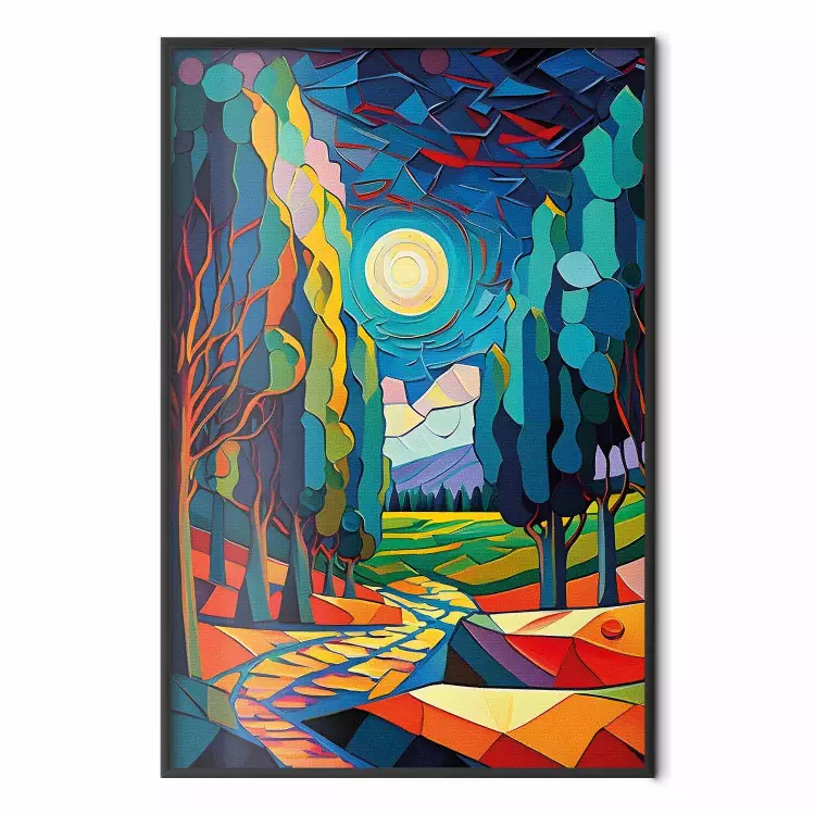 Paisagem moderna - composição colorida inspirada em Van Gogh