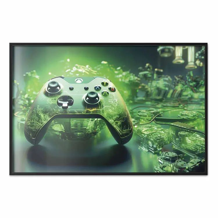 Tecnologia de jogos - teclado de jogos num fundo verde intenso