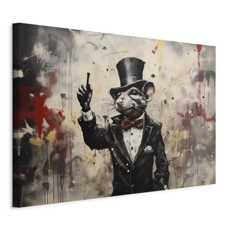 Rato num casaco de cauda - graffiti inspirado em Banksy