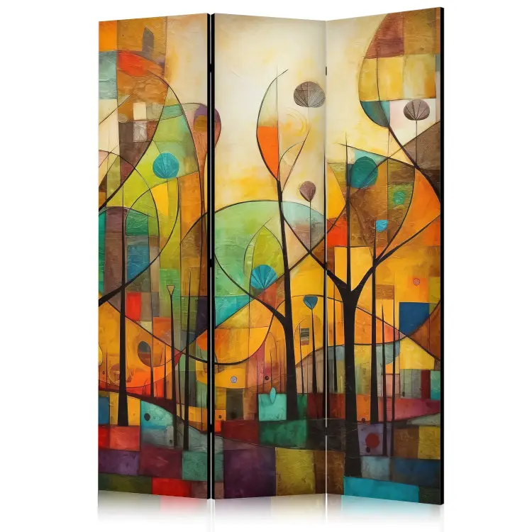 Floresta colorida - composição geométrica inspirada no estilo de Klimt