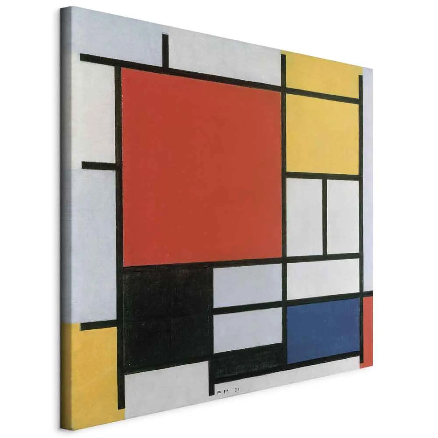 Quadro Piet Mondrian - Composition with Large Red Plane, Yellow